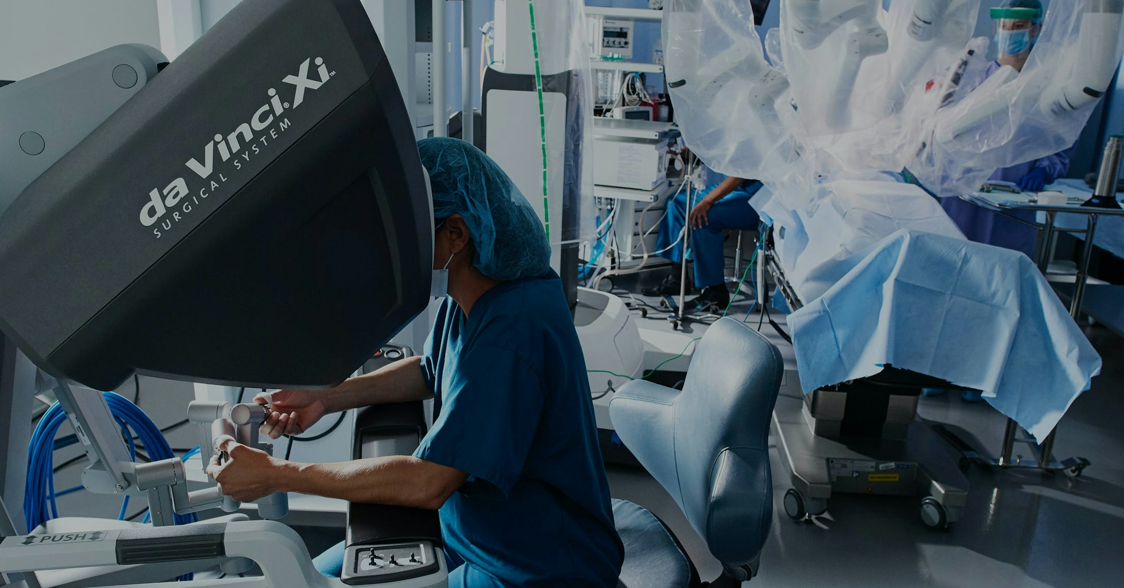 Surgeon at da Vinci Xi Surgical System console