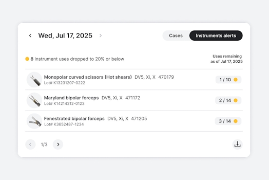 My Intuitive alerts view